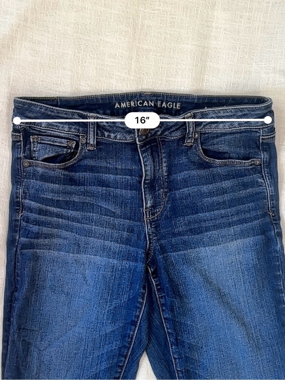 American Eagle Outfitters Women's Dark Blue High-Rise Skinny Jeans - Picture 6 of 9
